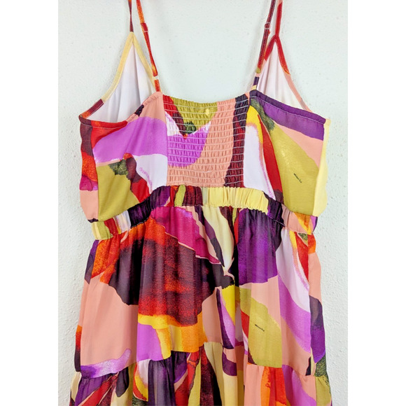 Her Destiny Women sz 1X Maxi Dress sleeveless tank multi color lined 0791 - Picture 5 of 7